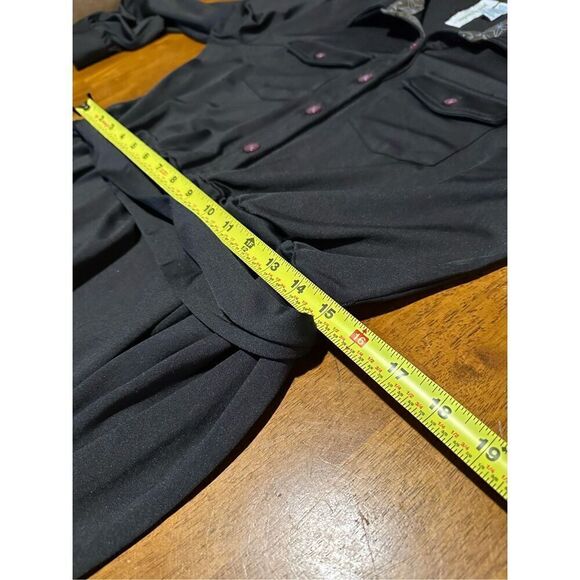 Matilda Jane Paint By Numbers Womens Black Dress Black Belted Pockets Stretch L - Picture 9 of 11